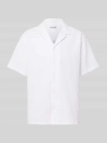 Koszula casualowa z listwą guzikową model ‘MASSIMO’ Jack & Jones biała