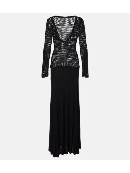 Rochie maxi Christopher Esber transparente de costum negru