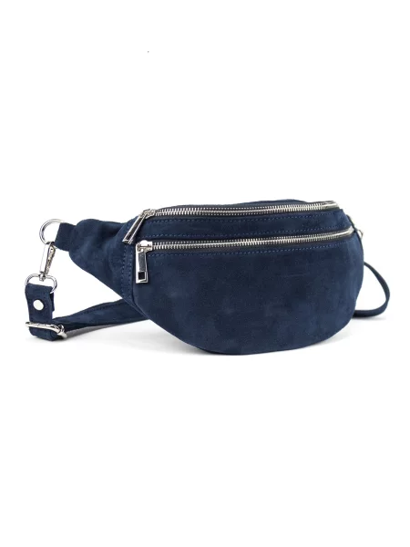 Замшевая поясная сумка Royalbag синяя