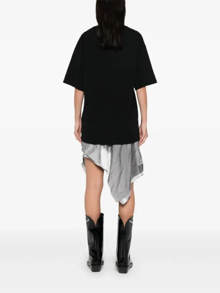 Tricou Alexander Wang cu decolteu rotund negru