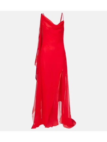 Rochie Blumarine de mătase drapată roșu