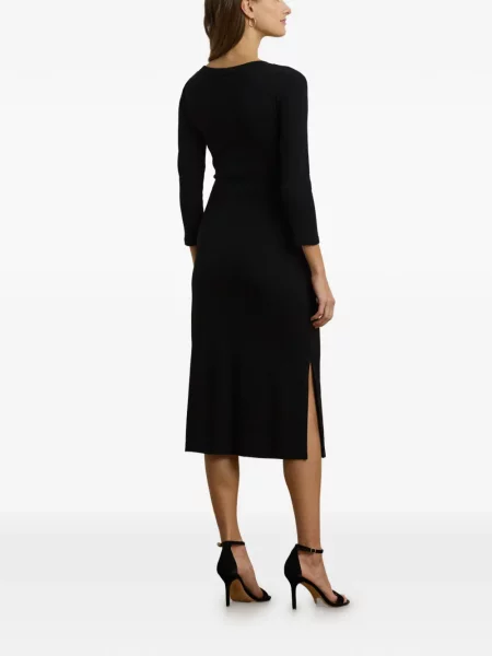 Πλεκτή φόρεμα Lauren Ralph Lauren γραβάτες μαύρο