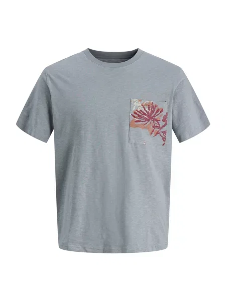 JACK & JONES Tricou JORMONTAUK albastru pastel / portocaliu homar / burgundy roșu