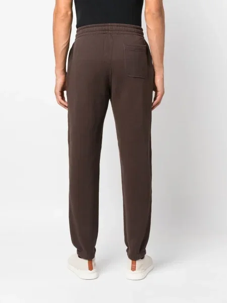 Pantaloni President's cu broderie maro