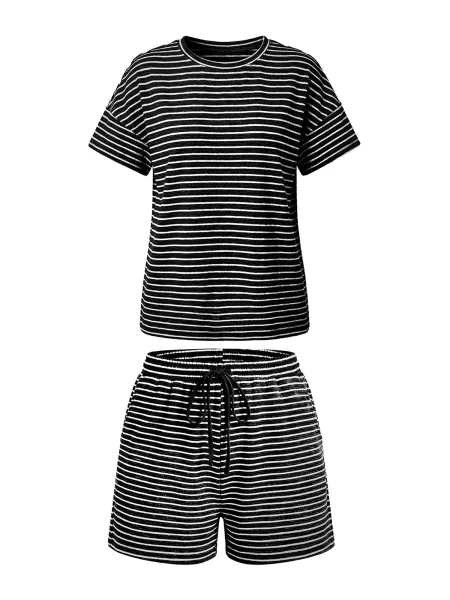 Imily Bela Costum cu pantaloni negru alb