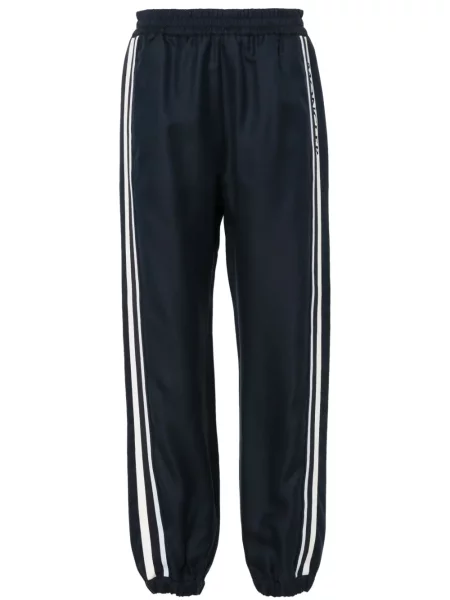 Pantaloni Moncler cu broderie albastru