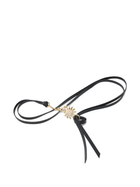Cu centură curea Maje din piele cu model floral negru