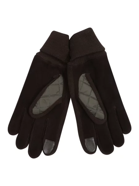 Rękawiczki Barbour skórzane pikowane brązowe