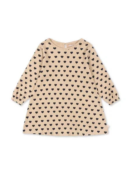 Konges Sløjd Dětské šaty s bavlnou CHLEO DRESS GOTS béžové