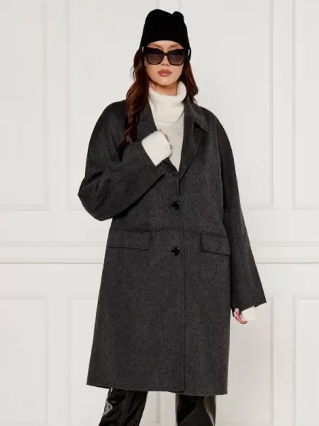 BOSS BLACK De lână palton negru