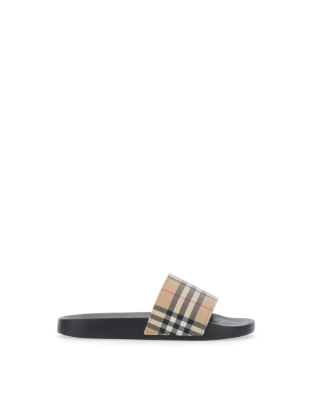 Klapki Burberry beżowe