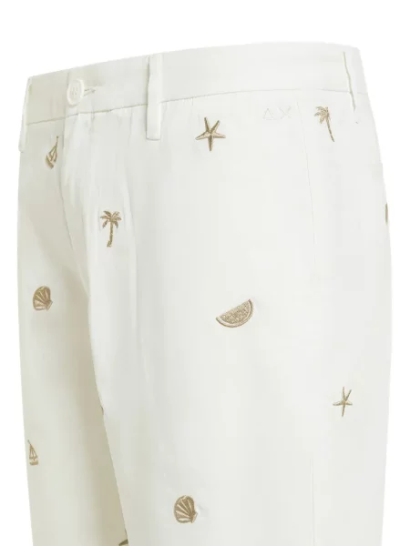 Pantaloni scurți Sun68 cu broderie alb