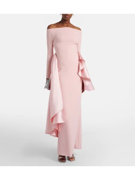 Maxi rochie maxi Solace London drapată de costum roz