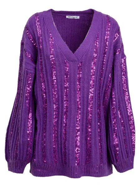 Influencer Pulover lila / mov închis
