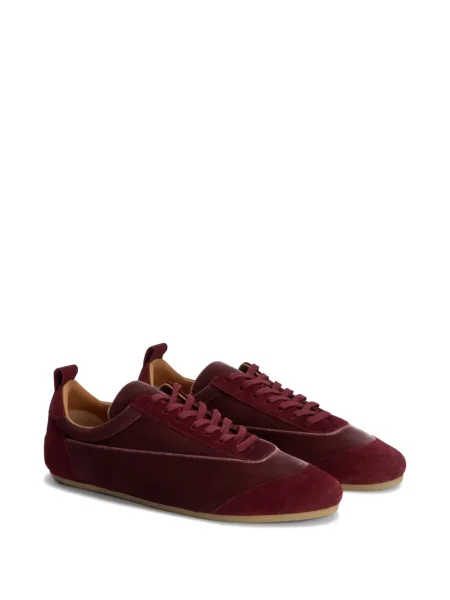 Sneakerși Jil Sander de catifea roșu