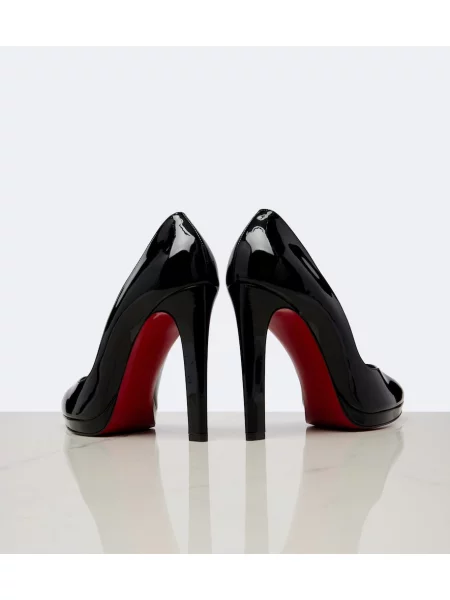 Kožené lakované lodičky Christian Louboutin čierna
