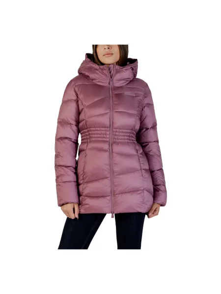 Kurtka bomber Emporio Armani Ea7 z kapturem fioletowy