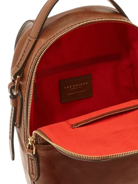 Rucsac The Bridge din piele cu autograf maro