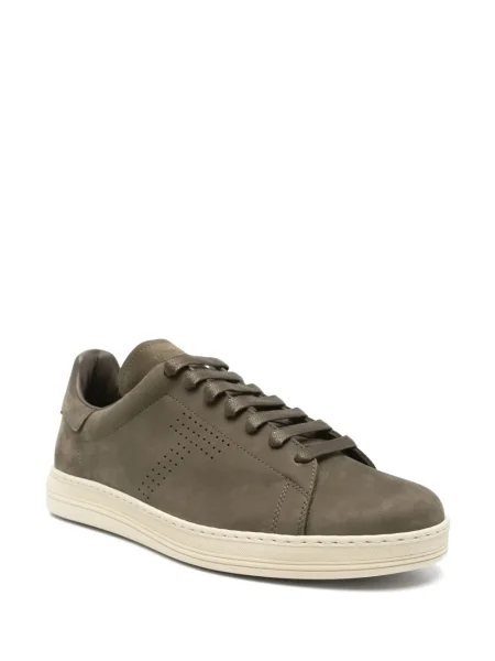 Sneakerși Tom Ford din piele de căprioară verde