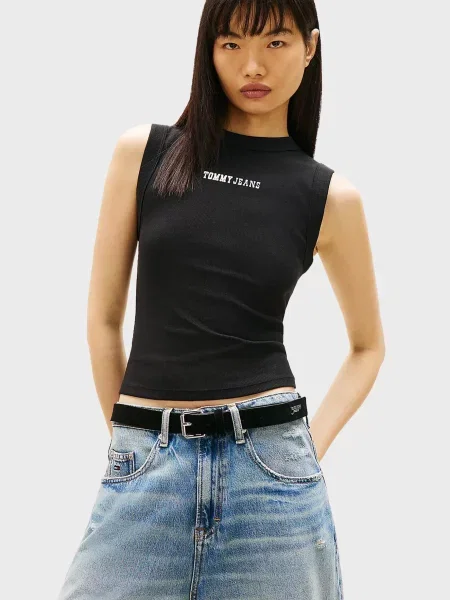 Майка Tommy Jeans з автографом чорна