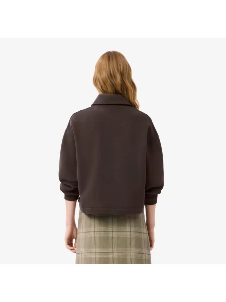 Lacoste Bluza O Luźnym Kroju Z Kołnierzykiem Polo brązowa