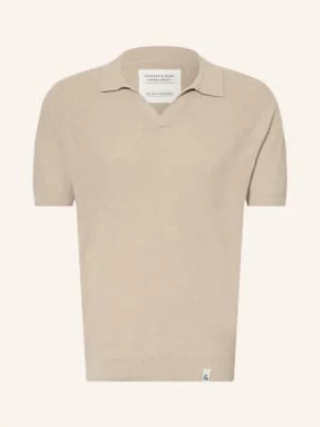 Colours & Sons Pletené Polo Tričko béžová
