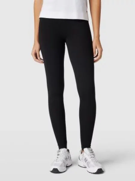 Legginsy z detalem z logo Skiny czarne