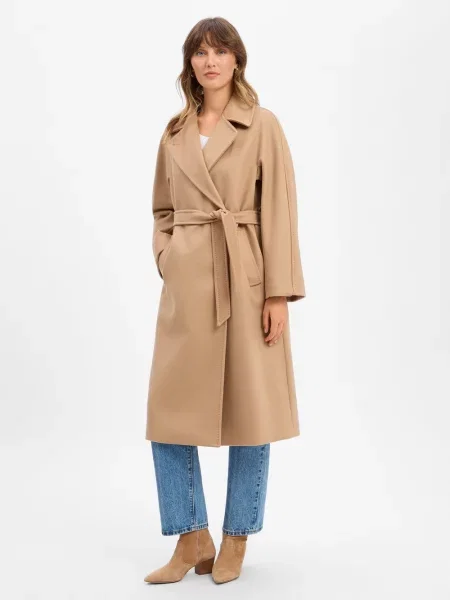 Weekend Max Mara płaszcz wełniany Kobiety wełna ze strzyży 34 beżowy