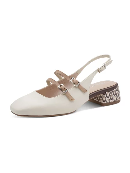 Tamaris Pumps maro cămilă / lână alb