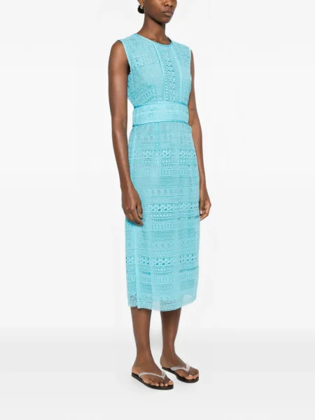Sukienka Ermanno Firenze koronkowa garniturowa niebieska