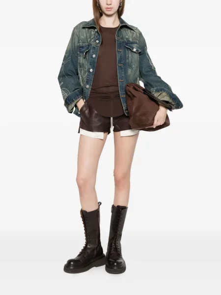 Top Rick Owens tricotate cu nervuri maro