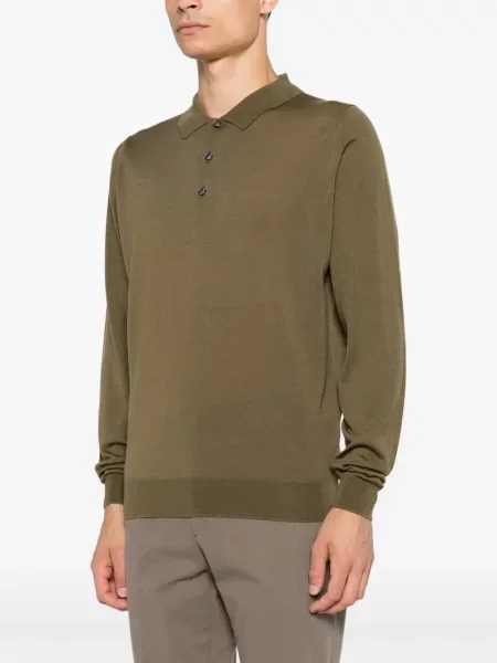 Πλεκτό μακρύς polo John Smedley πράσινο