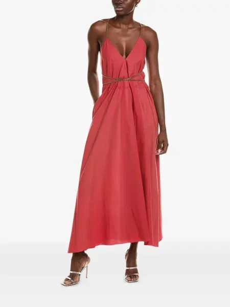 Rochie maxi Brunello Cucinelli evazată roșu