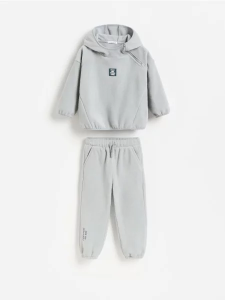 Hanorac din fleece copii Reserved gri