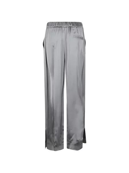 Pantaloni Jil Sander din satin gri