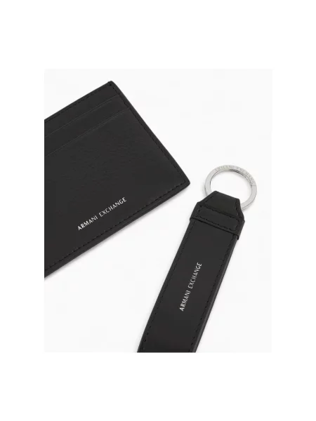 Armani Exchange Kártyatartó és kulcstartó szett fekete