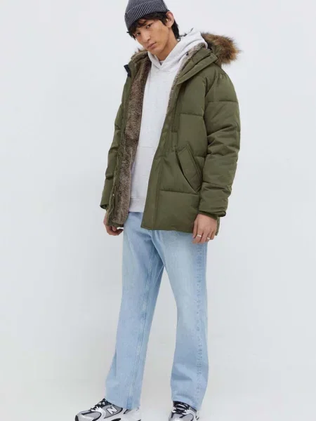 Μπουφάν Hollister Co. πράσινο