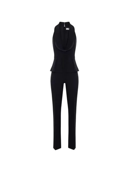Ușor salopetă Elisabetta Franchi din satin negru