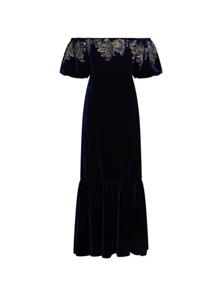 Rochie maxi Etro cu model paisley de costum albastru