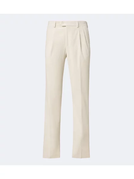 Pantaloni Rubinacci de catifea cord alb