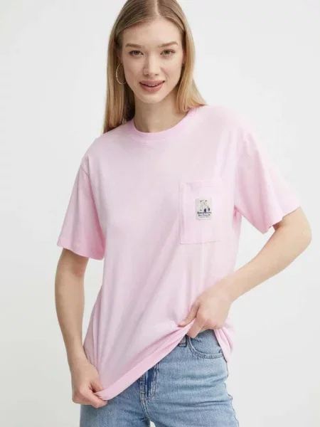 Koszulka Kaotiko M/C Pocket Loving Bear gum pink różowa