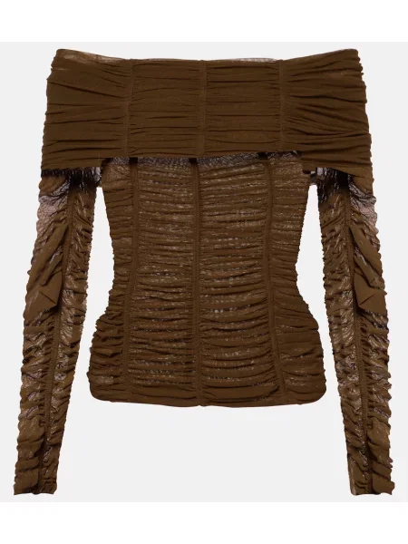 Pulover The Attico din jerseu maro