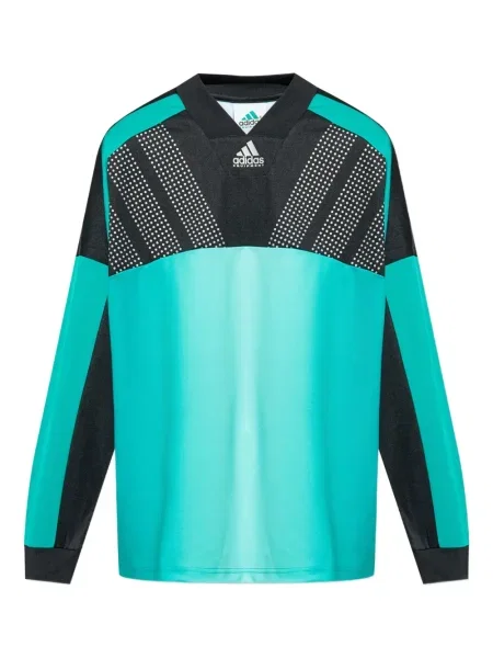 Top Adidas cu paiete cu dungi din jerseu albastru