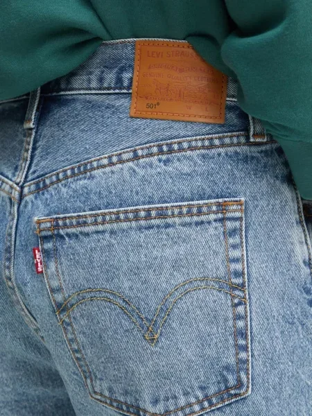 Blugi drepți Levi's® zdrențuiți negru