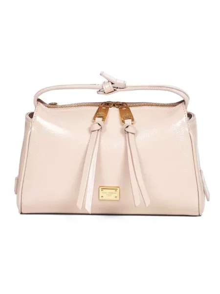 Torebka skórzana Dolce And Gabbana beżowa