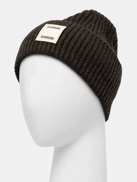 Шерстяная шапка Samsoe Samsoe зеленая