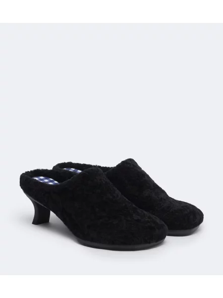 Papuci tip mules Loewe din piele de oaie negru