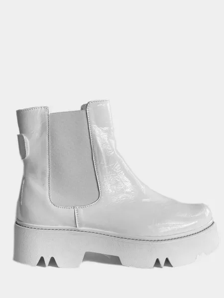 Кожаные лаковые ботинки челси Evie белые