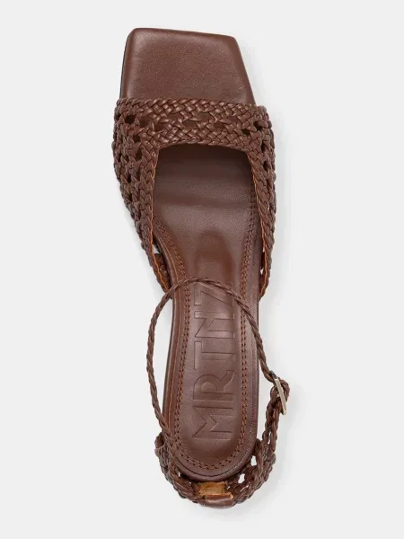 Кожаные босоножки Souliers Martinez на низком каблуке