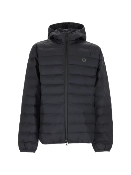 Geacă cu puf Fred Perry cu glugă albastru
